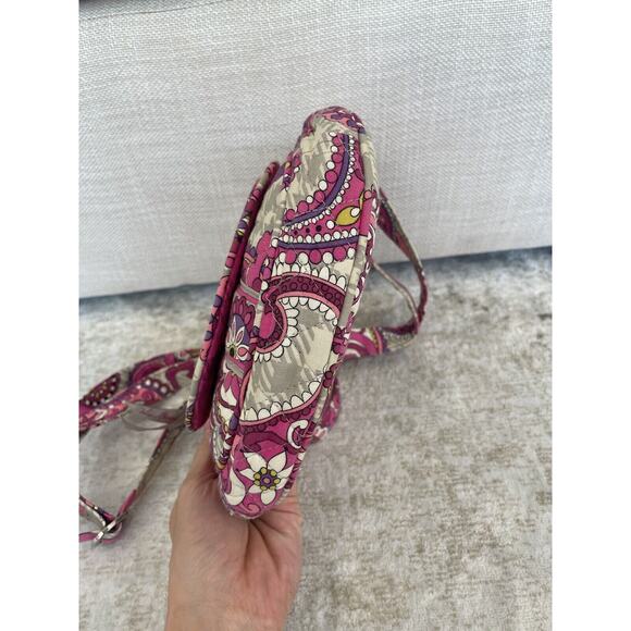 Vera Bradley Crossbody Purse in Paisley Meets Plaid Shoulder Bag Pink, Gray EUC - Picture 4 of 8